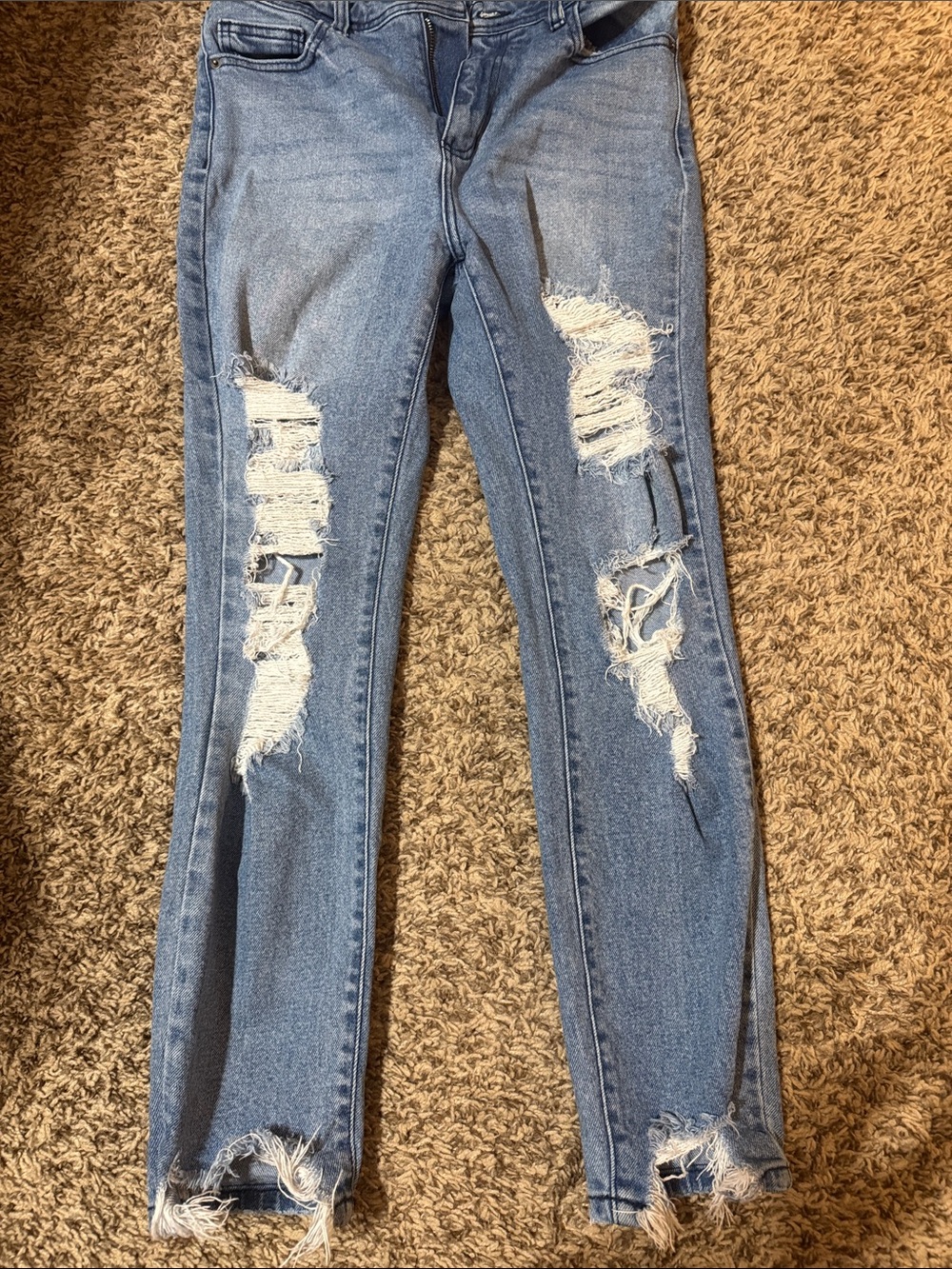 Cello Light Blue Ripped Skinny Jeans